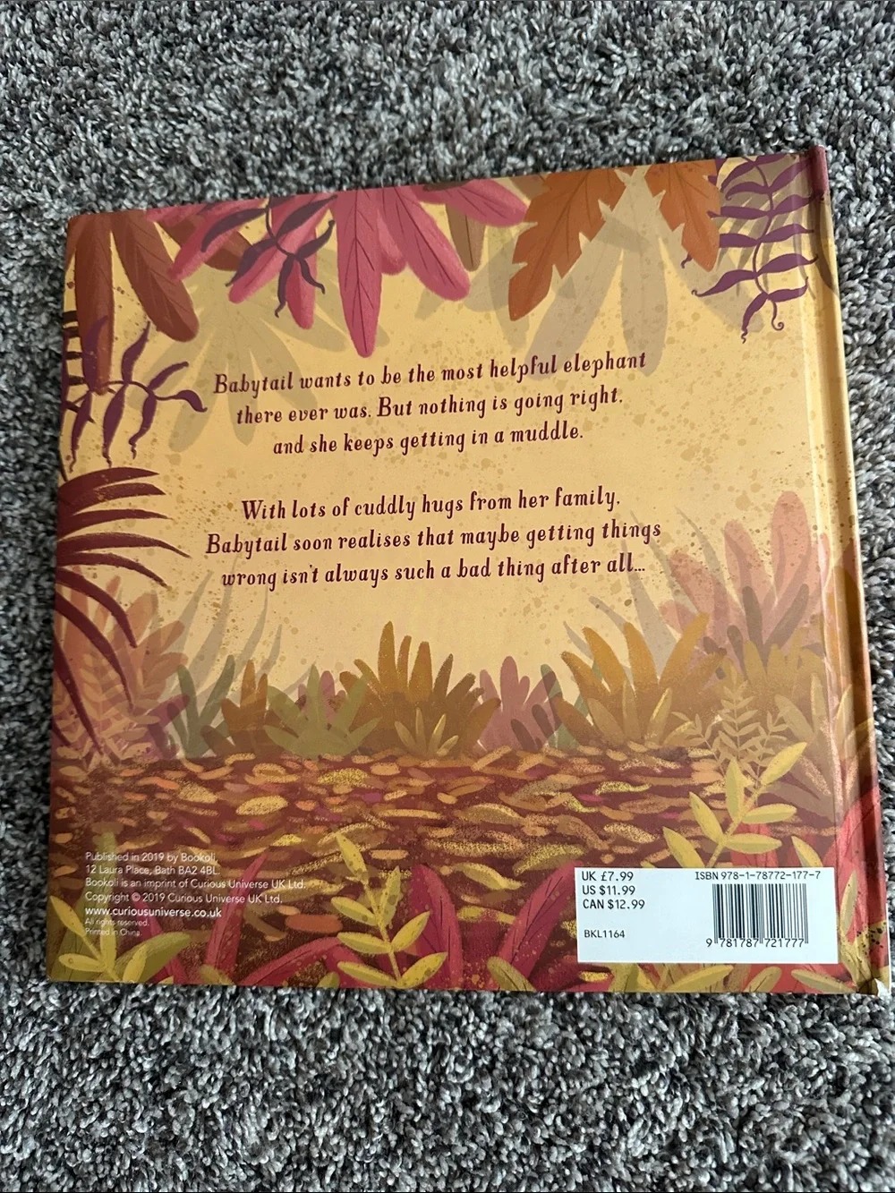 Just One More Hug Elephant Storybook - Brown & Orange